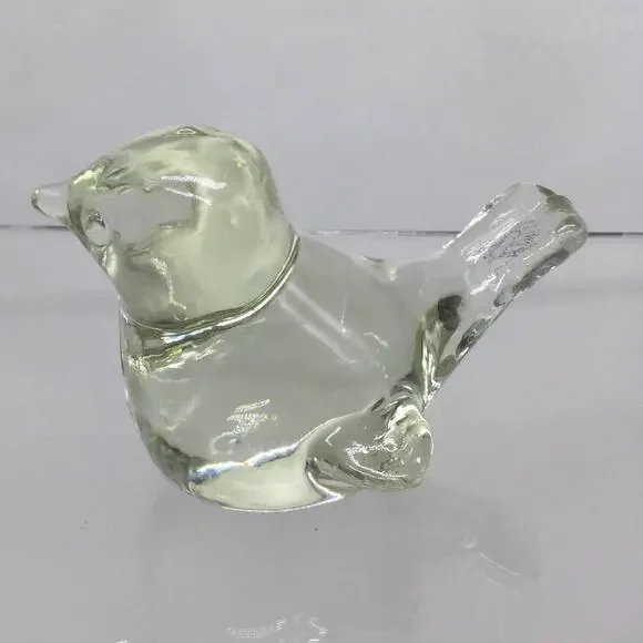 Handmade Art Glass Clear Bird Figurine Paperweight - Picture 3 of 6